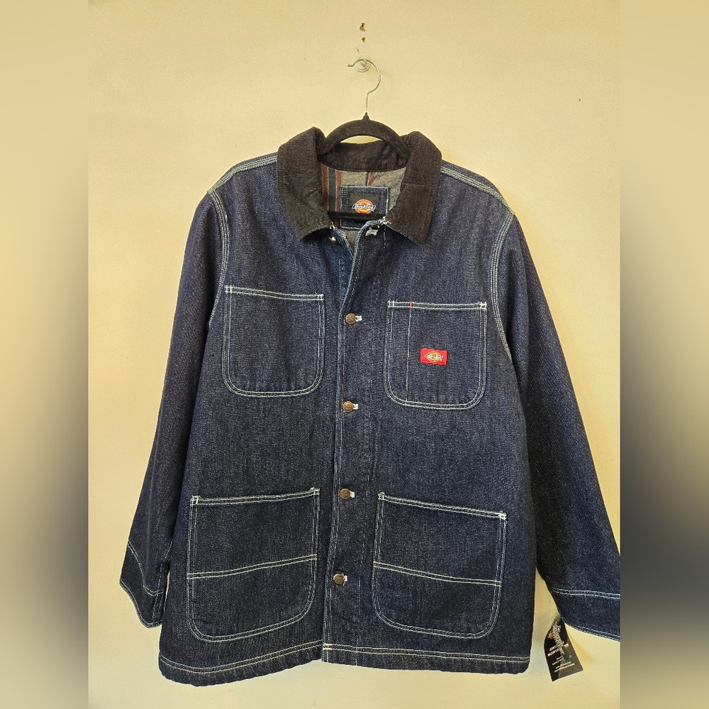NWT Dickies Men's Dark Blue Denim Shirt Jacket